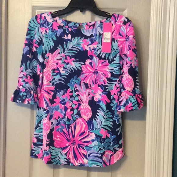 lilly pulitzer waverly ruffle top